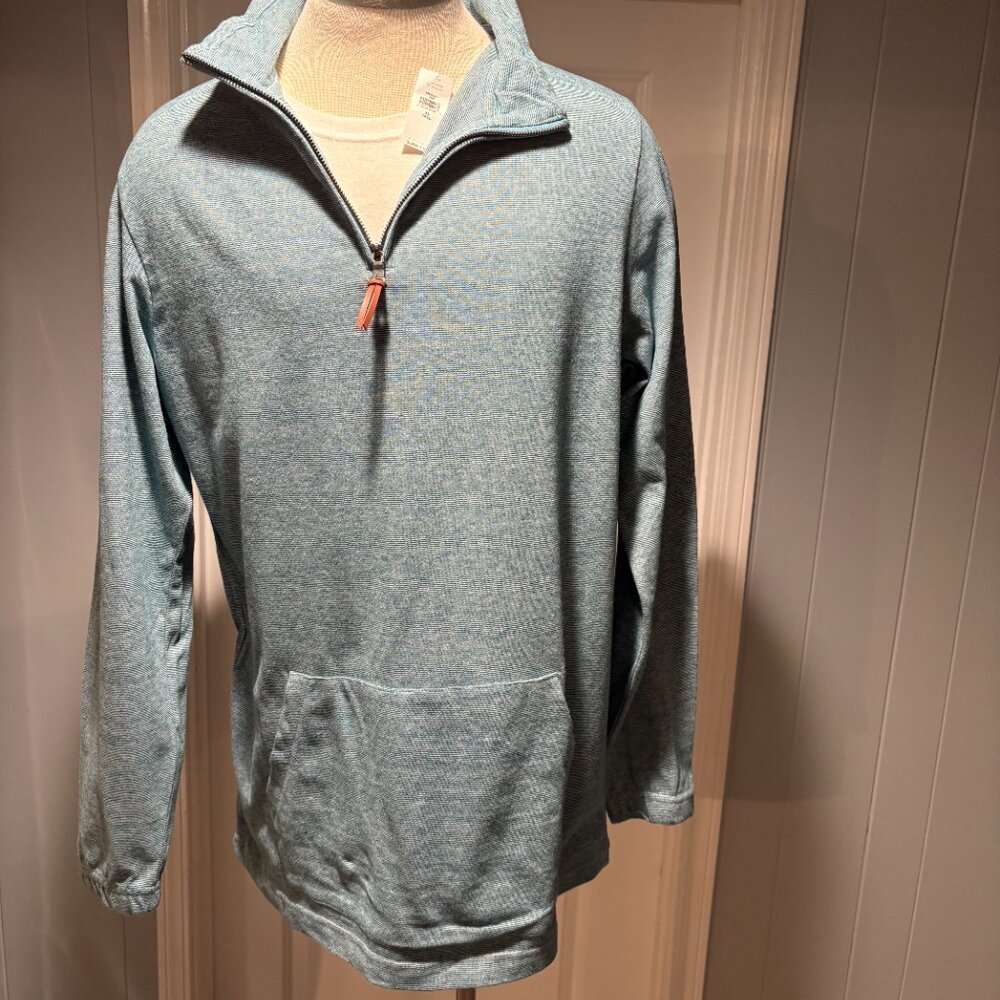 Old Navy Striped 1/4 Zip Pull-over Size XL Teal